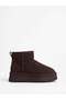 Women's Brown Mini Suede Sheepskin High Thick Sole Winter Boots - 3