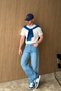 Wuhan 100% Cotton Baggy Baby Blue Men's Jeans - 2