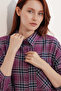 Purple 3854 Plaid Pattern Pocket Shirt - 5