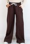 Girl's Sweatpants with Elastic Waistband, Lace-Up Detail and Pockets, Ages 9-14, Dark Brown