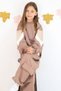 Locoloco Girl's Tracksuit Set with Emblem, Cargo Pocket Pieces, Elastic Waist and Cuffs, Ages 9-14, Brown - 2