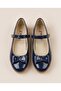 Girl's Bowtie Bowtie Navy Blue Patent Leather Orthopedic Ballerina Shoes - 3
