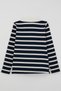 Girl's Long Sleeve T-Shirt with Half Zipper and Emblem Detail, Ages 8-14, Navy Blue - 5