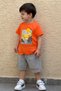 Boy's Shorts Set Summer Themed Palm Tree Printed 3-8 Years Old, Orange - 2
