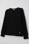 Girl's Long Sleeve T-Shirt with Rolled Sleeves Fabric Detail 8-14 Years, Black - 6