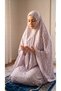 Women's Purple Floral Patterned 2-Piece Sleeveless Prayer Set Purple – Hijab Prayer Dress - 3