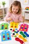 Button Clothes Shirt Buttoning and Threading Game Button and Dress up Educational and Fun Box Game 32 Pieces Montessori Educational Toy Preschool Intelligence Set - 2