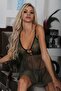 Khaki Green Chiffon Nightgown - 4