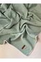 Cunda Series Knitted Pattern 100% Cotton Baby Pique Blanket Mint Green // 120X100 cm - 3