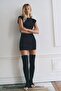 2 Pairs of Fingerless, Thick Ribbed, Above-Knee Leggings with Cotton Content - 8