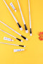 6 pcs Short rod flat head wool set watercolor oil brush soft hair painting brush children's beginner - 3