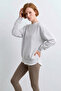 Kadın Comfort Kalıp Bisiklet Yaka Basic Pamuklu Sweatshirt - 2