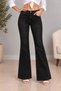 High Quality Women's 5-Pocket Low Waist Flared Skinnyfit Stretchy Jean Pants C619-Black