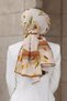 Crepe Tulip Patterned Tan Colored 75X195 Non-Shedding Shawl - 4