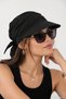 Black Tie-Up Visor Bandana Visor Hat with Uv Protector