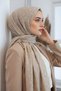 Krep V Patterned Beige Color 75X195 Non-Shedding Shawl - 5