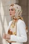Crepe Tulip Patterned Tan Colored 75X195 Non-Shedding Shawl - 2