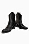 Joo Black Pointed Toe Embroidered Western Women's Boots, Women's Bootie - 6