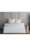 Lara Embroidered Cotton Satin Double Duvet Cover Set - Cream/Powder - 2