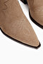 Joo Mink Suede Pointed Toe Embroidered Western Women's Boots, Women's Bootie - 4