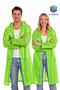Unisex Light Green Water Windproof Raincoat Hooded