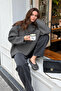 Oversize Soft Textured Crew Neck Women's Sweater