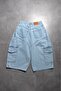 Apex Super Baggy Blue Men's Cargo Jean Shorts - 3