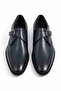 Men's Genuine Leather Neolite Sole Single Buckle Detailed Classic Shoes Navy Blue - 3