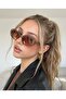 Leon Ash Brown Cat Eye Retro Popular Sunglasses Oval Trending Fall Shades - 4
