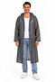 Unisex Gray Water Windproof Raincoat Hooded - 3