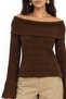 Mixray Off-The-Shoulder, Textured, Ribbed, Cut-Out Detailed Sweater - 3