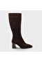 Lyda Pointed Toe Thick Heeled Half Zipper Stylish Women's Boots