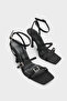 Connie Flat Toe Ankle Strap Stone Buckle Medium Heel Women's Shoes