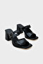 Monika Blunt Toe Medium Heeled Stone Buckle Women's Slippers - 2