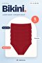 Women's Bikini Panties Red Laser Cut Seamless Set of 5 - Normal Waist, Thin Side, No Trace