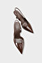 Ramonda Genuine Leather Lined Pointed Toe Mid Heel Open Back Women's Shoes