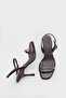 Reggi Square Toe Metal Single Strap Mid-Heel Ankle Strap Women's Shoes - 4