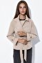 Belted and Draped Short Trench Coat - 5