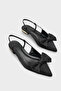 Ania Pointed Toe Satin Open Back Women's Ballerinas