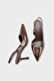 Ramonda Genuine Leather Lined Pointed Toe Mid Heel Open Back Women's Shoes - 4