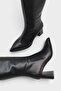Lyda Pointed Toe Thick Heeled Half Zipper Stylish Women's Boots - 5