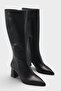 Lyda Pointed Toe Thick Heeled Half Zipper Stylish Women's Boots