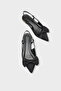 Ania Pointed Toe Satin Open Back Women's Ballerinas - 5