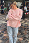 Oversize Soft Textured Crew Neck Women's Sweater - 4