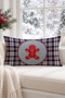 New Year's Themed Cookie Man Patterned Velvet Throw Pillow Case 35X55 cm - Decorative Pillow Case - 4