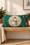 New Year's Themed Snowman Patterned Velvet Throw Pillow Case 35X55 cm - Decorative Pillow Case - 3