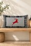 New Year's Themed Velvet Throw Pillow Case with Deer Pattern 35X55 cm - Decorative Pillow Case - 3