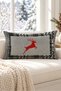 New Year's Themed Velvet Throw Pillow Case with Deer Pattern 35X55 cm - Decorative Pillow Case - 4