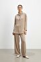 Women's Hooded Pants Set with Snap Detail on the Front - 14328Tks Mink