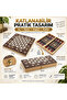 Luxurious Wood Look 3-in-1 Chess Checkers Backgammon Set Foldable Interlocking 34cm Game Set - 4